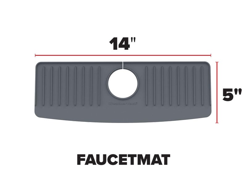 WeatherTech FaucetMat - Protect Your Kitchen & Bathroom Countertops - Light Grey/Pebble - Image 3