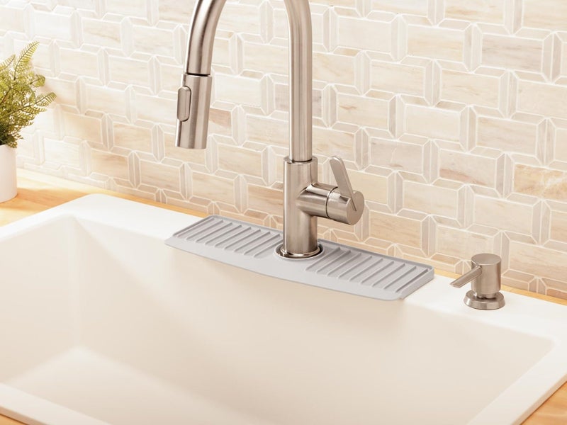 WeatherTech FaucetMat - Protect Your Kitchen & Bathroom Countertops - Light Grey/Pebble - Image 4