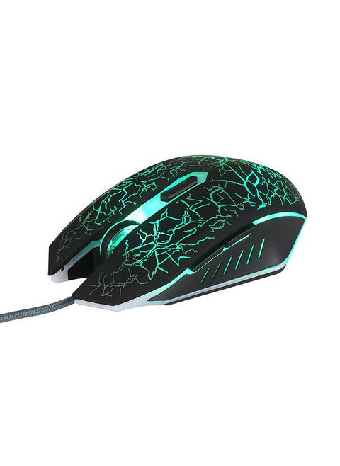 Wired Gaming Mouse 3600DPI Ergonomic Mouse Optical Mouse 4 Adjustable DPI levels/ 6 Buttons/ 7-color Breathing Light, Black