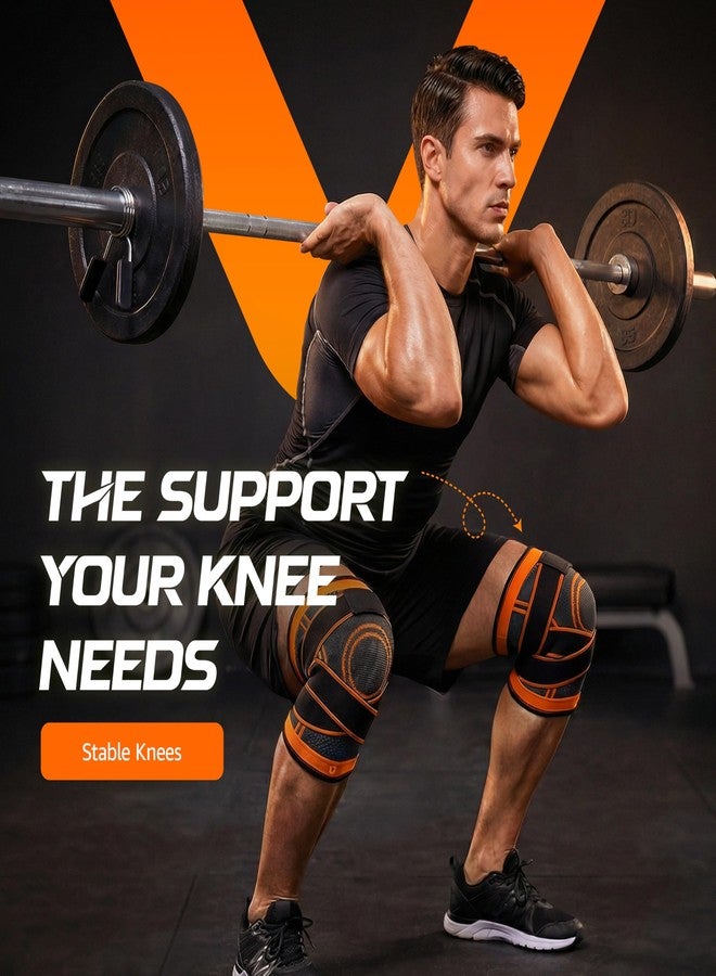 Orth-rem Adjustable Knee Support with Compression & Stabilizing Wrap Straps | Breathable Knee Cap for Pain Relief, Sports, Gym & Daily Use | for Gym, Sports, Kabaddi, Basketball, Cycling, Running, Exercise, Jogging, Running, Workout & Injury Recovery for Men & Women (Universal Size (Pair)) - Image 2
