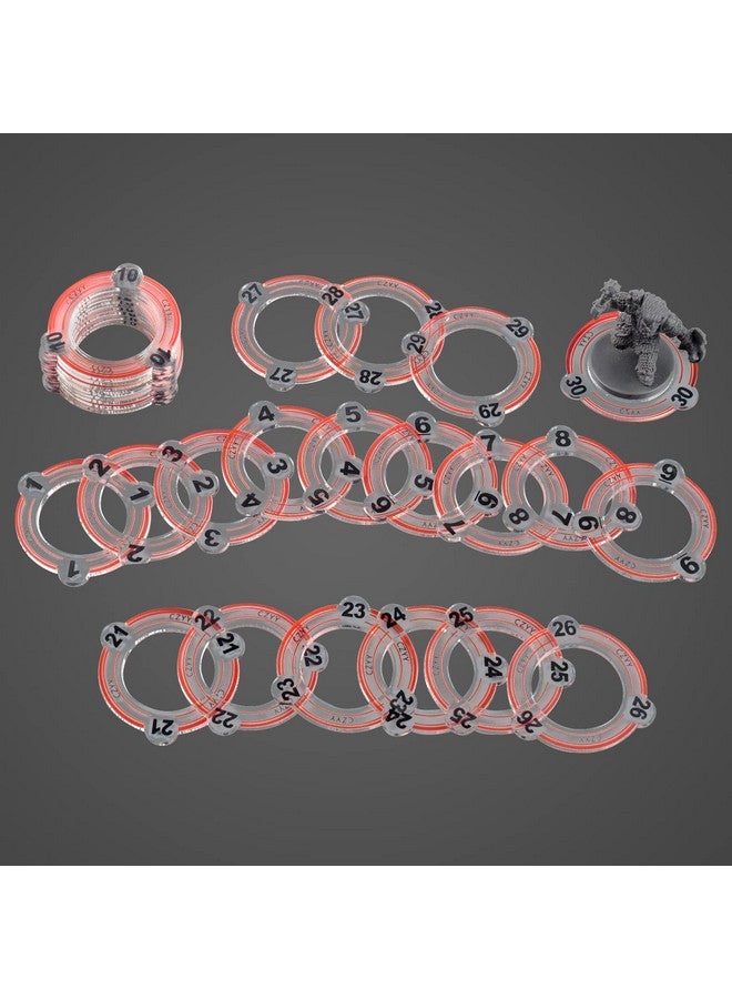 CZYY Numbered Markers Acrylic Creature & Monster Condition Rings Number from 1 to 30 Great DM Tool for Dungeons & Dragons, Pathfinder, D&D and RPG Miniatures - Image 1