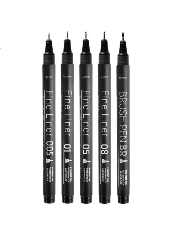 Snowhite Fine Line Pens, Waterproof Drawing Pens, Art Design Pens, Outlining Pens, Comic Pens, Sketch Pens, Quick Sketch Pens, Line Drawing Pens, 5-Piece Manga Special Set - Image 3