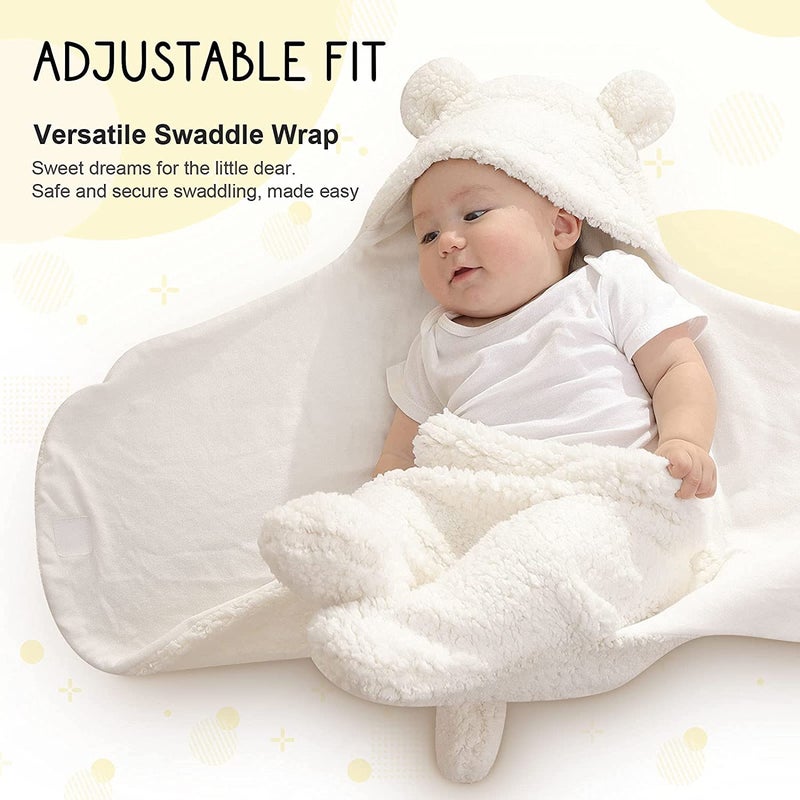 BRANDONN Baby Blankets New Born Combo Pack of Wearable Swaddle Wrapper Security Blanket for Kids for 0-6 Month Babies (White, Pink, 70 cm x 70 cm) - Image 4
