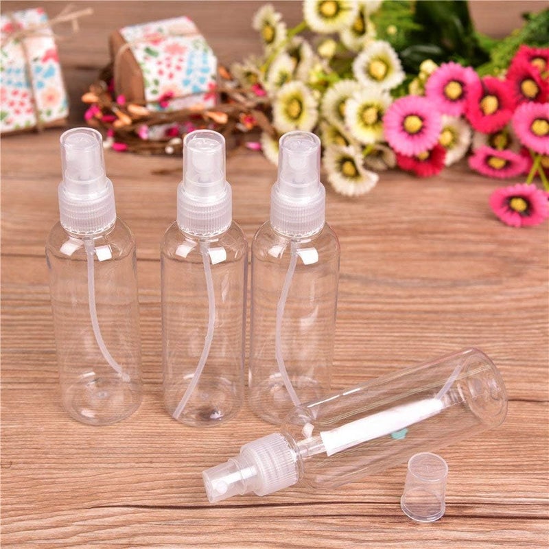 klarako 4PCS Refillable,Reusable Spray Bottles Fine Mist sprayer Clear Plastic Mist Sprayer Travel for Home, Travel, Camping, Hiking - Image 3