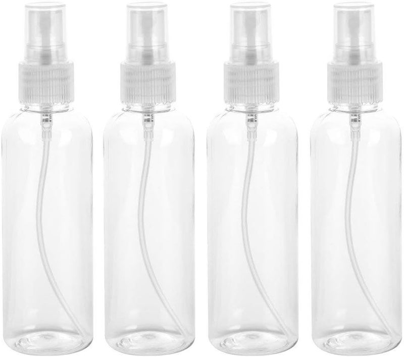 klarako 4PCS Refillable,Reusable Spray Bottles Fine Mist sprayer Clear Plastic Mist Sprayer Travel for Home, Travel, Camping, Hiking - Image 1