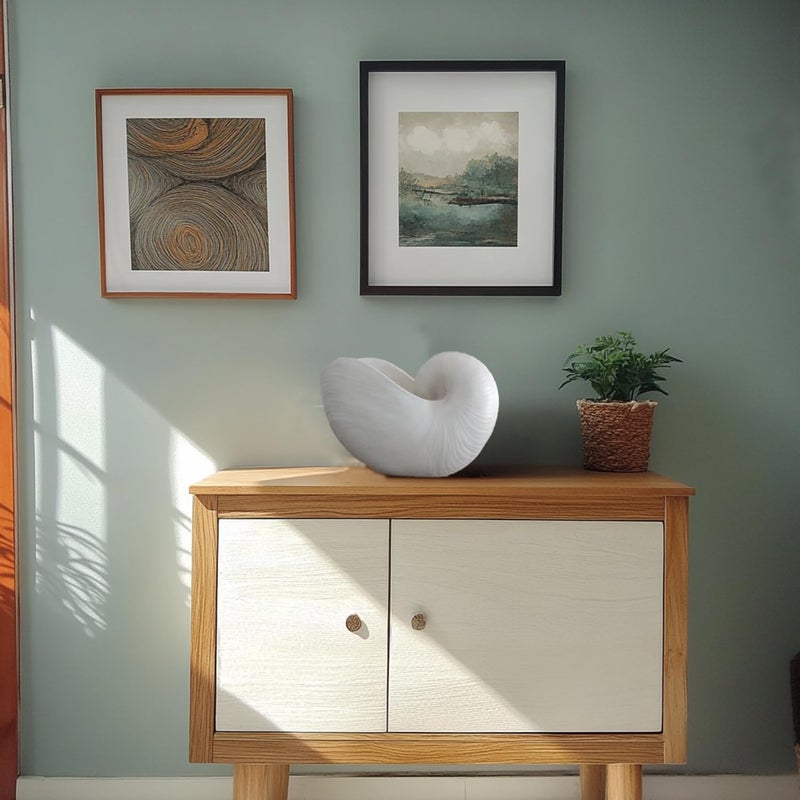 Braxio Modern Home Decor Sea Shell - Beach Themed Statue Resin Conch Shape Dish for Keys, Rings, or Succulent Planter - Coastal Decorative Bowls for Bathroom, Living Room, 12.25 x 6.25 x 8.25 Inch - Image 5