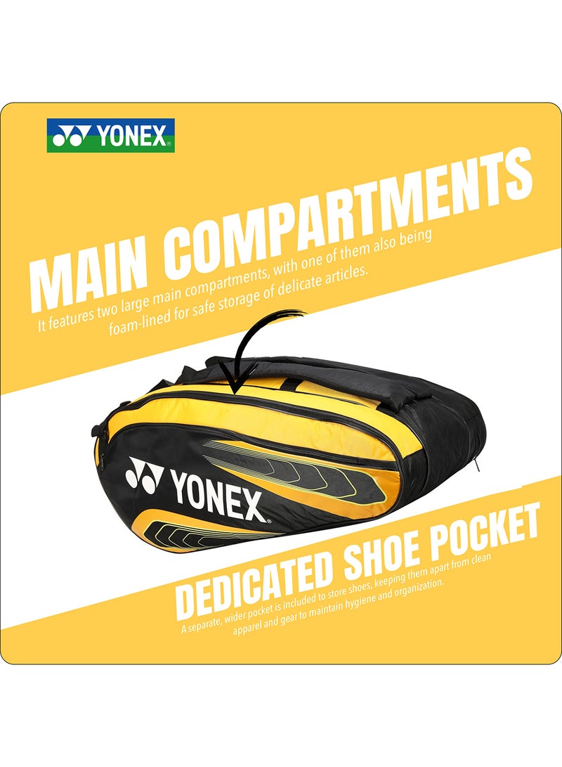 يونيكس حقيبة مضارب تنس الريشة من يونيكس 2326 T03 - حقيبة رياضية متعددة الاستخدامات مزودة بحجرة تخزين رئيسية وجيوب للملحقات وحزام كتف قابل للتعديل - Image 4