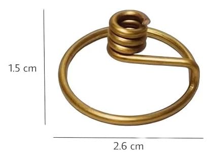 Doorbag Niranjan Kadi Brass Ring Wick Holder for Diya Bati Oil Lamps (Round Shape) for Pooja Deepam Deepak Cotton Samai Kuthu Vilakku Thiri Stand (4) - Image 2
