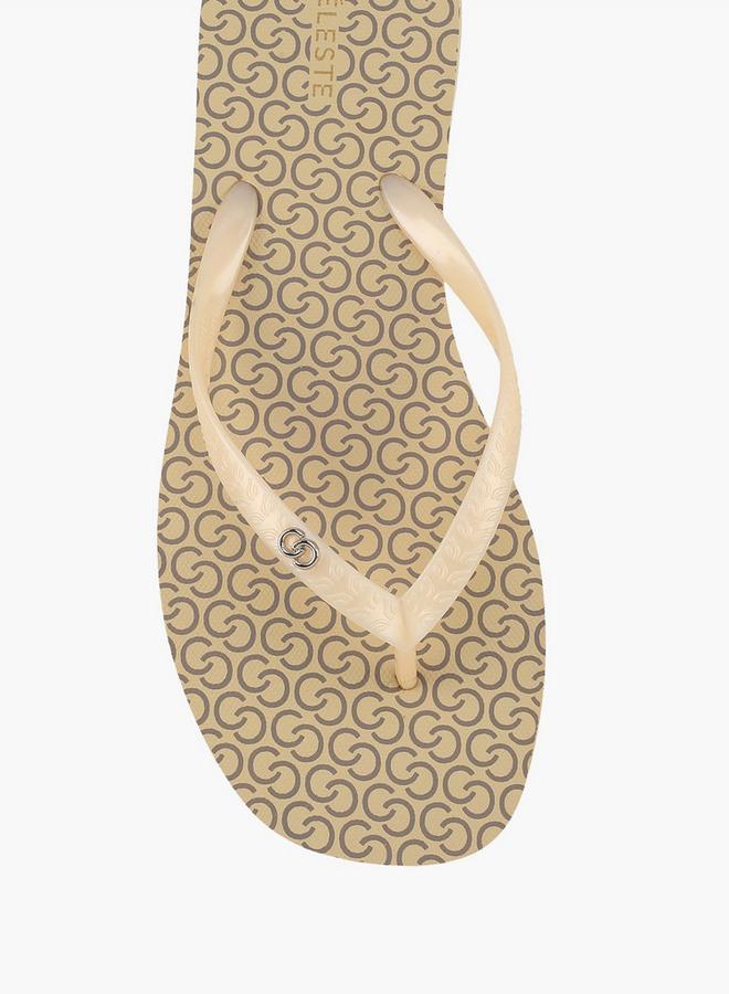 Celeste Women Monogram Print Flip Flops - Image 3