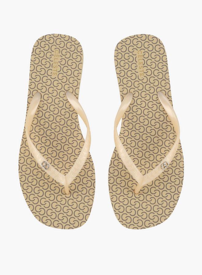 Celeste Women Monogram Print Flip Flops - Image 2