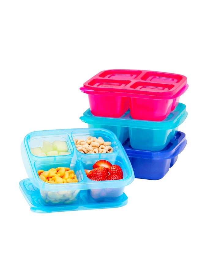 Bentgo Easyboxes 4-Compartment Snack Containers - 8-Piece Set with 4 Trays & 4 Custom-Fit Lids to Seal in Freshness - Reusable Food Storage & Meal Prep Bento BPA-Free Containers (Jewel Brights) - Image 1