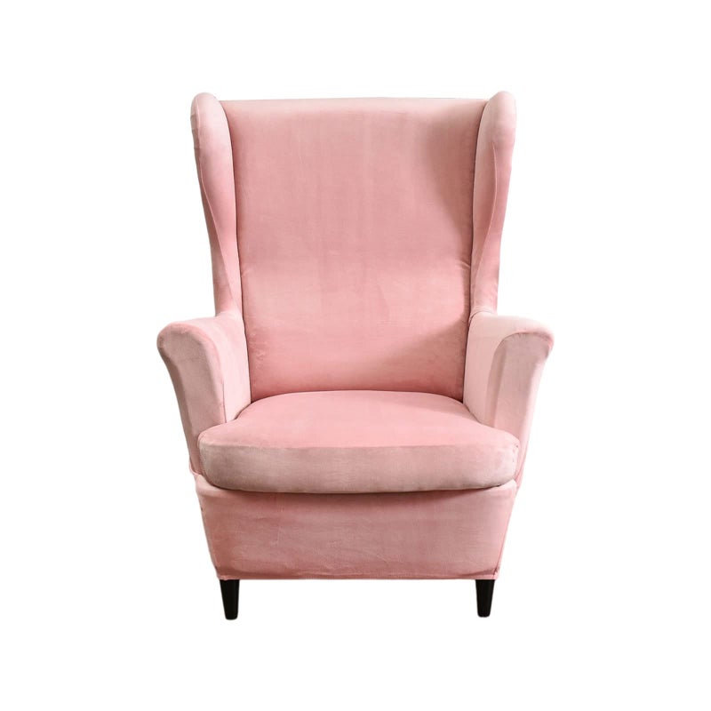 HAOYONG Velvet Wingback Armchair Covers 2-Piece Elastic Stretch Wingback Chair Sofa Slipcover Soft Wingback Chair Slipcover Washable Armchair Protector Cover for Living Room Wedding and Party - Image 1