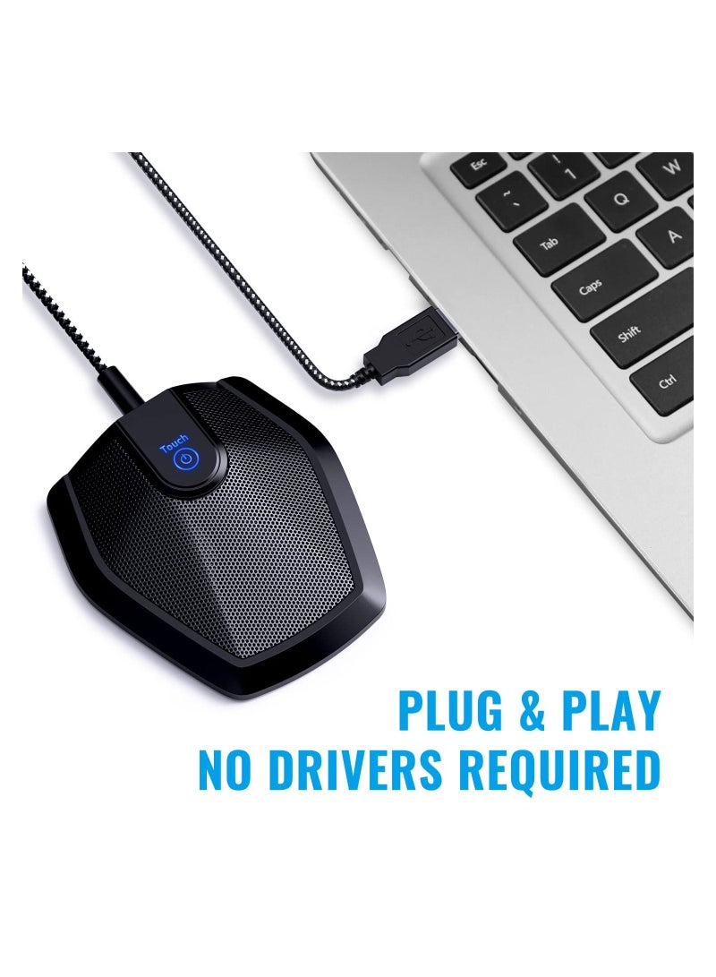 SYOSI Conference USB Microphone, Omnidirectional Condenser PC Mic Enhanced Voice Pickup, for Video Conference, Recording, Skype, Online Class, Court Reporter, Plug & Play, Compatible with Mac Windows - Image 1