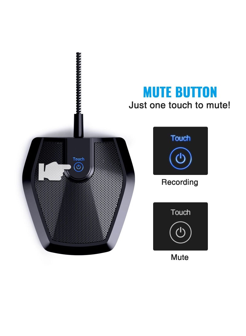 SYOSI Conference USB Microphone, Omnidirectional Condenser PC Mic Enhanced Voice Pickup, for Video Conference, Recording, Skype, Online Class, Court Reporter, Plug & Play, Compatible with Mac Windows - Image 2