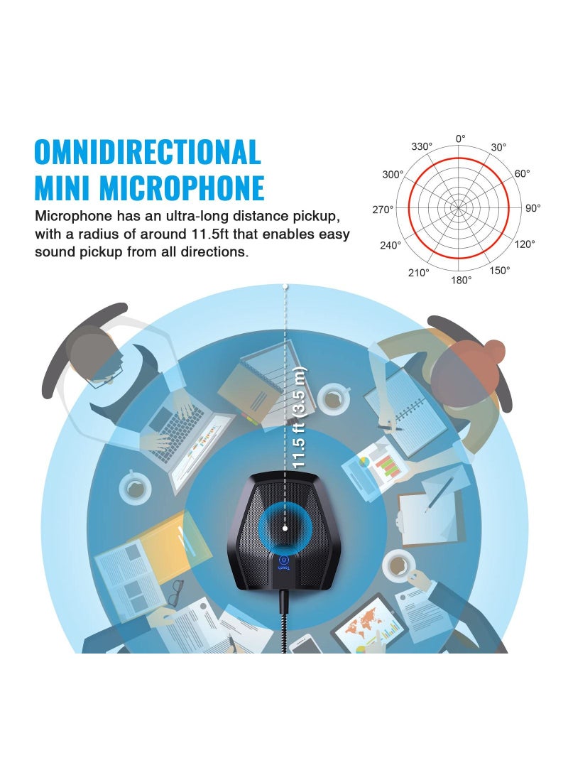 SYOSI Conference USB Microphone, Omnidirectional Condenser PC Mic Enhanced Voice Pickup, for Video Conference, Recording, Skype, Online Class, Court Reporter, Plug & Play, Compatible with Mac Windows - Image 5