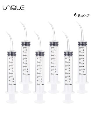 6 Pack Disposable Dental Syringe 12ml with Curved Tip Dental Irrigation Syringe for Mouthwash Oral Care, Tonsil Stones Squirt Liquid Injection, Oil, Glue, Lab Pet Feeding(With Clear Measurement) - pzsku/ZF5C3FF526A54708623DEZ/45/_/1699846427/815010a0-531c-41eb-bbe3-435aeaeb78b7
