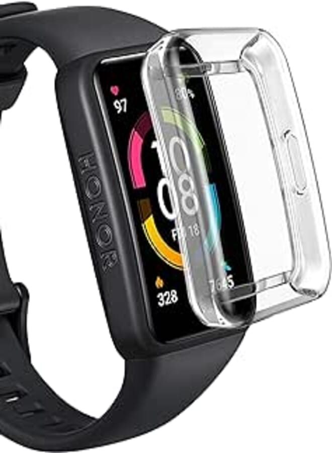 OR For Honor Band 6 Watch Case Soft TPU Protective Cover For huawei watch case Frame Bumper Shell, Clear