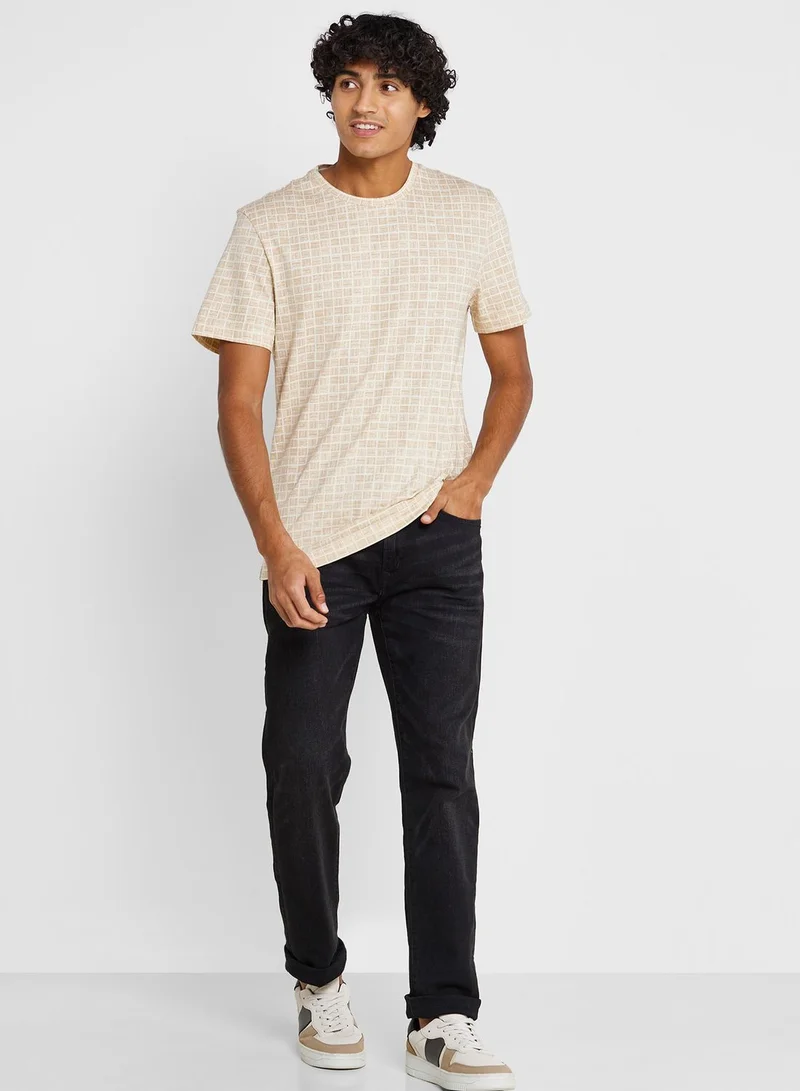CALVIN KLEIN All Over Print Crew Neck T-Shirt
