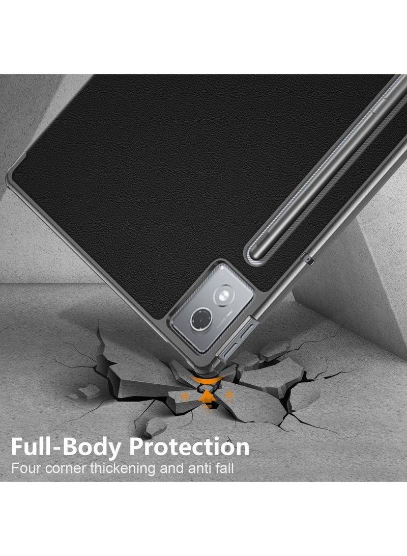 Aookay [1+1] Tablet Case for Lenovo Idea Tab Pro 12.7" 2025 Tri-Folding Smart Case with Screen Protector (1 Pack)，Multi-view Bracket Auto Sleep/Wake Cover for Lenovo Idea Tab Pro 12.7'' (Black)  - Image 5
