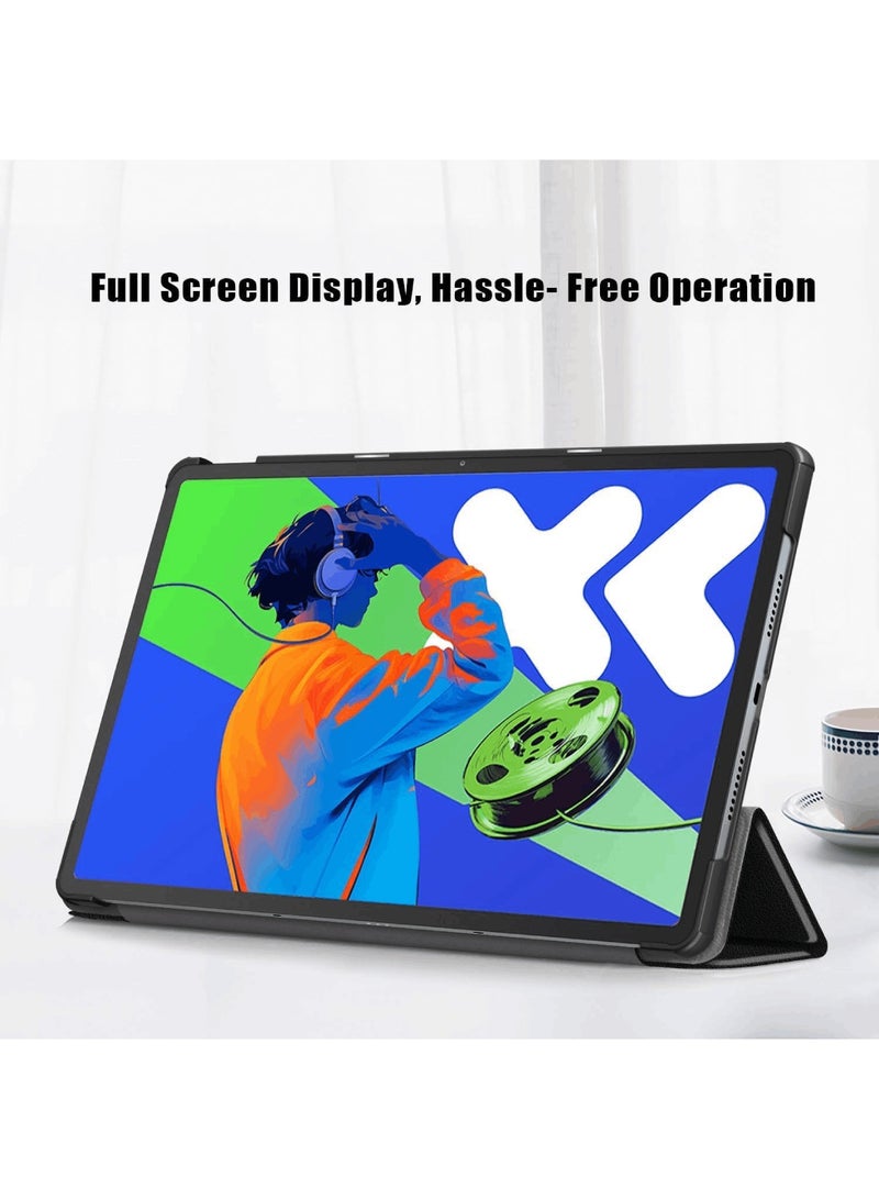 Aookay [1+1] Tablet Case for Lenovo Idea Tab Pro 12.7" 2025 Tri-Folding Smart Case with Screen Protector (1 Pack)，Multi-view Bracket Auto Sleep/Wake Cover for Lenovo Idea Tab Pro 12.7'' (Black)  - Image 3
