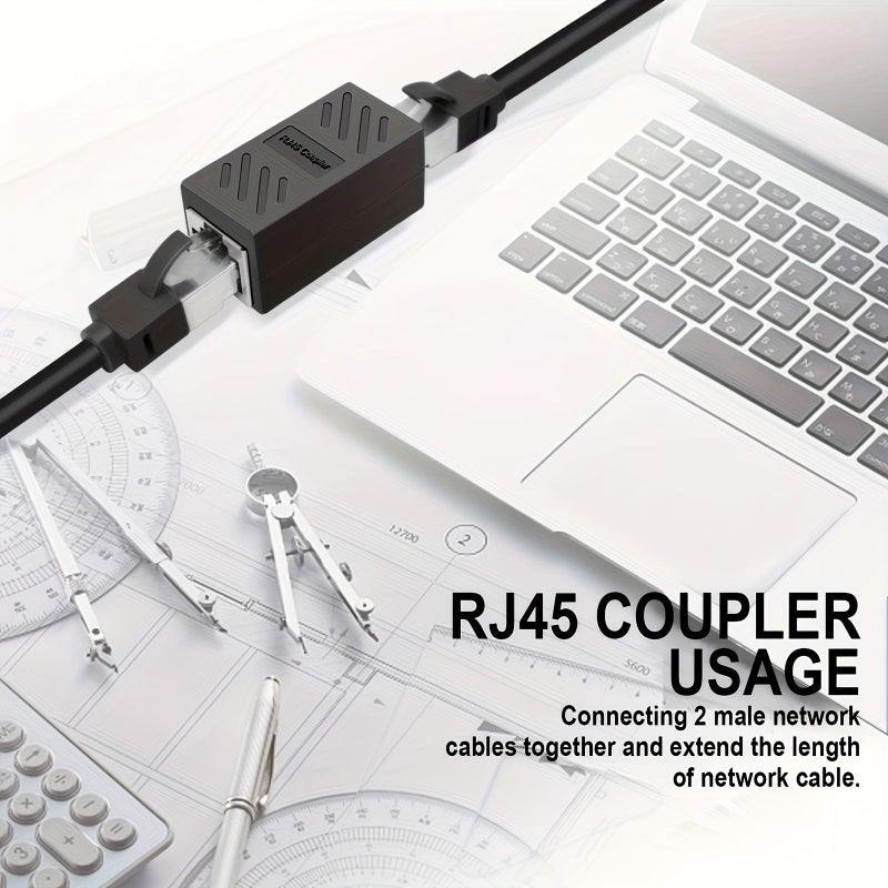 High Speed RJ45 Ethernet Coupler 2pcs For Cat7 Cat6 Cat5 Cables - Image 3