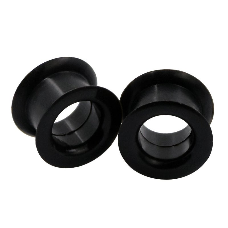 Oyaface Black Pair Colorful Hard Silicone Flexible Ear Skin Tunnels Plugs Expanders Gauges Hollow Body Piercing 20mm(3/4") - Image 2