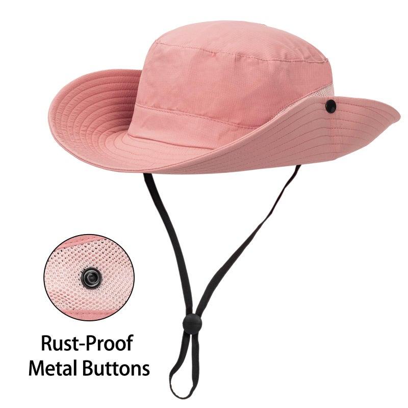 XuoAz Womens Summer Sun Hat Beach Hat Wide Brim Outdoor UV Protection Hat Packable Mesh Bucket Hat with Ponytail Hole - Image 3