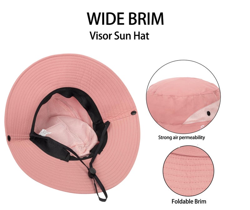 XuoAz Womens Summer Sun Hat Beach Hat Wide Brim Outdoor UV Protection Hat Packable Mesh Bucket Hat with Ponytail Hole - Image 5