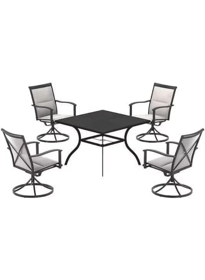 Harmony Home طقم طعام خارجي من هارموني هوم، 4 كراسي دوارة، طاولة مربعة - Image 4