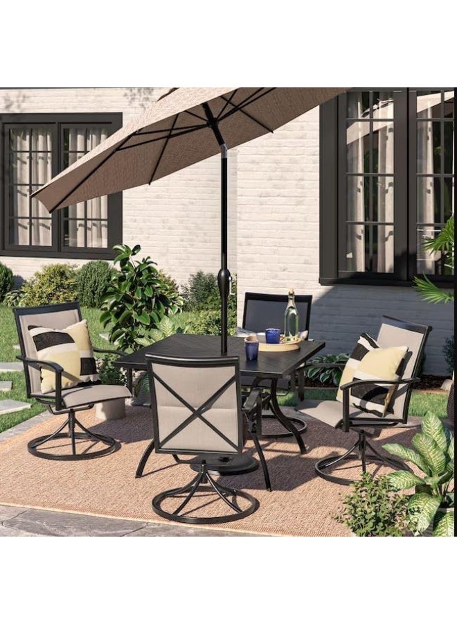 Harmony Home طقم طعام خارجي من هارموني هوم، 4 كراسي دوارة، طاولة مربعة - Image 2