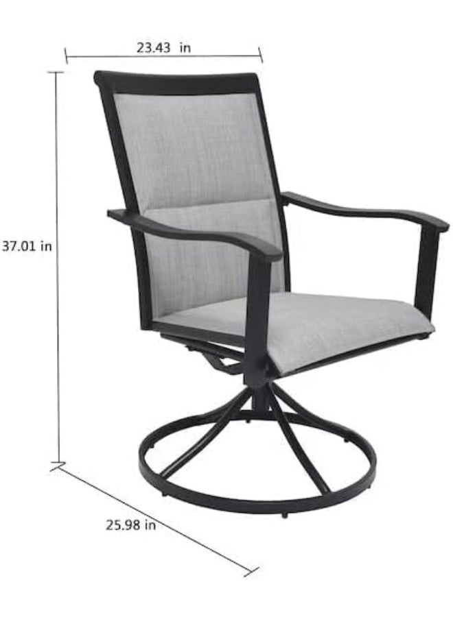 Harmony Home طقم طعام خارجي من هارموني هوم، 4 كراسي دوارة، طاولة مربعة - Image 3