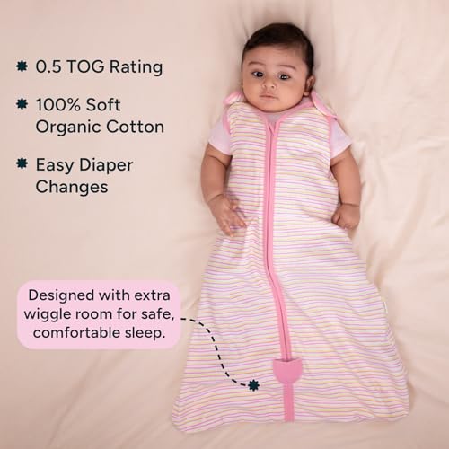 NINTARABABY 0.5 TOG Sleep Sack - Premium Organic Cotton, Lightweight Wearable Blanket for Newborns, Infants & Toddlers (9-15 Months), Unisex Baby Sleeping Bag, Gifts for Babies - Image 2