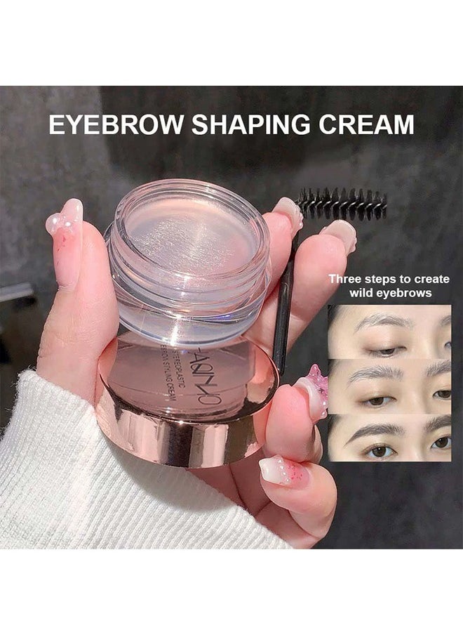 SHAQINUO Stereoplastic Eyebrow- Styling Cream, Long-Lasting, Clear Eye Brow Gel Waterproof & Long Lasting, Eyebrow Styling and Brow Pomade Gel With Brush  - Image 3