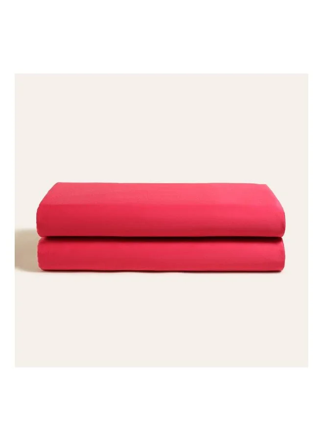 Solid Fuchsia Queen Size Cotton Satin Elastic Sheet.