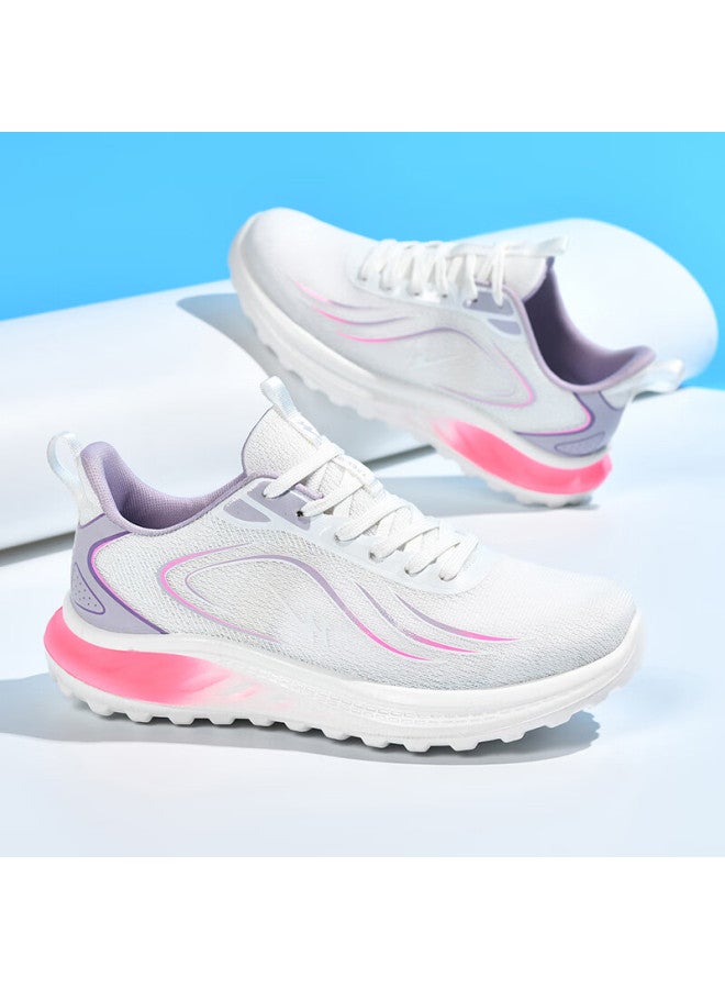 Double Star Eight Special Women's Breathable Summer Casual Shoes Lightweight Versatile Sports Shoes Soft Comfortable Walking Running Shoes Women White Pink Size 35 - Image 1