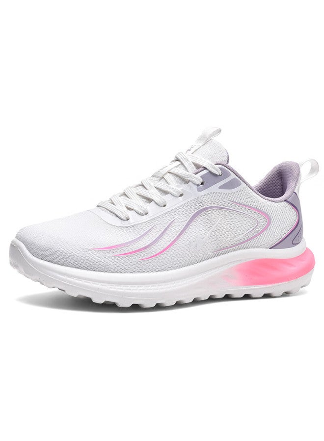Double Star Eight Special Women's Breathable Summer Casual Shoes Lightweight Versatile Sports Shoes Soft Comfortable Walking Running Shoes Women White Pink Size 35 - Image 4