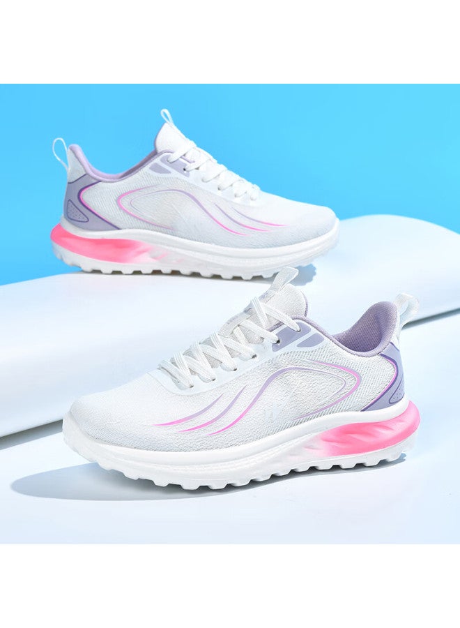 Double Star Eight Special Women's Breathable Summer Casual Shoes Lightweight Versatile Sports Shoes Soft Comfortable Walking Running Shoes Women White Pink Size 35 - Image 2