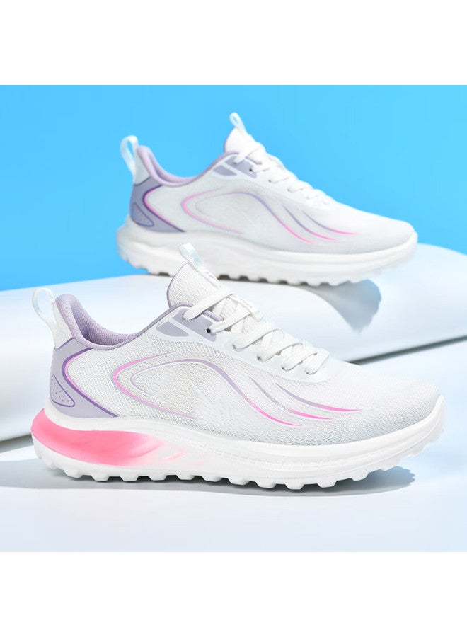 Double Star Eight Special Women's Breathable Summer Casual Shoes Lightweight Versatile Sports Shoes Soft Comfortable Walking Running Shoes Women White Pink Size 35 - Image 3