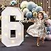 imprsv 3FT Marquee Numbers Light Up Numbers for 16th 60th Birthday Decorations Anniversary Party Decor Number 6 Light Up Number PreCut Foam Board Kit - Image 3