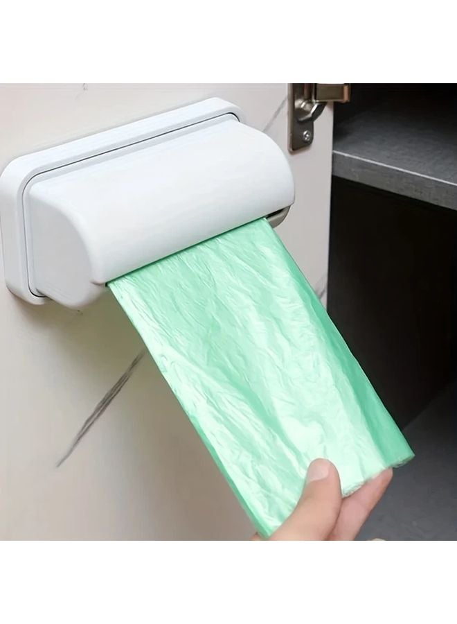 Apricot Wall Mounted Trash Bag Dispenser With Storage Box Kitchen Bathroom Organizer - Image 2