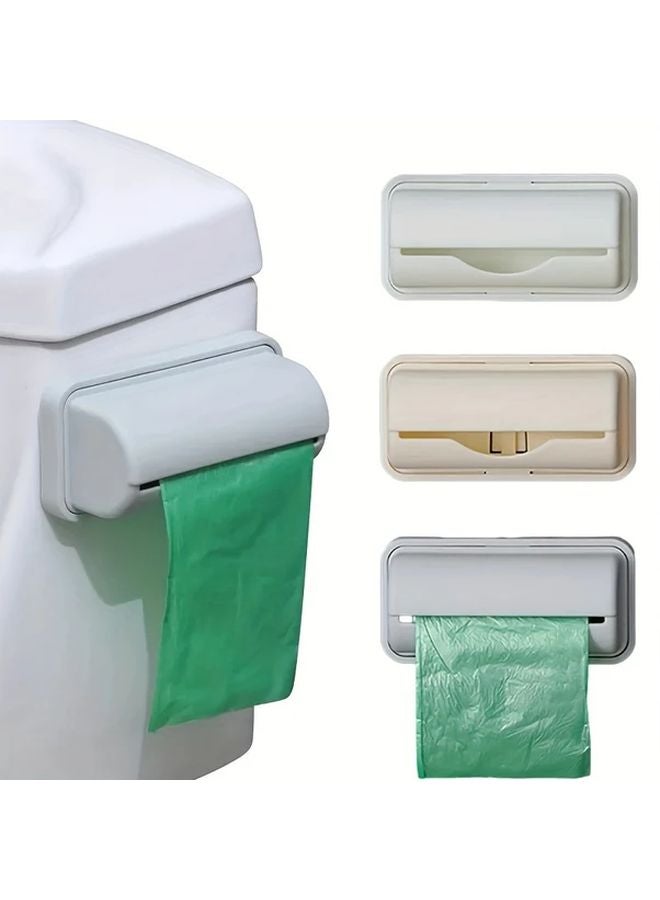 Apricot Wall Mounted Trash Bag Dispenser With Storage Box Kitchen Bathroom Organizer - Image 5