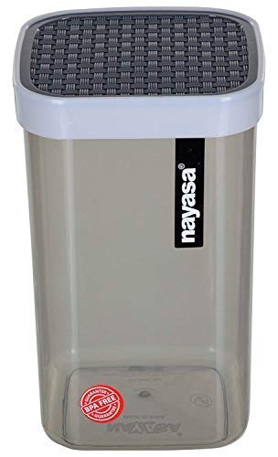Nayasa Fusion Container 1500 ml BPA Free Food Grade Airtight Kitchen Storage Stackable Containers- Set Of 6 | Grey - Image 3