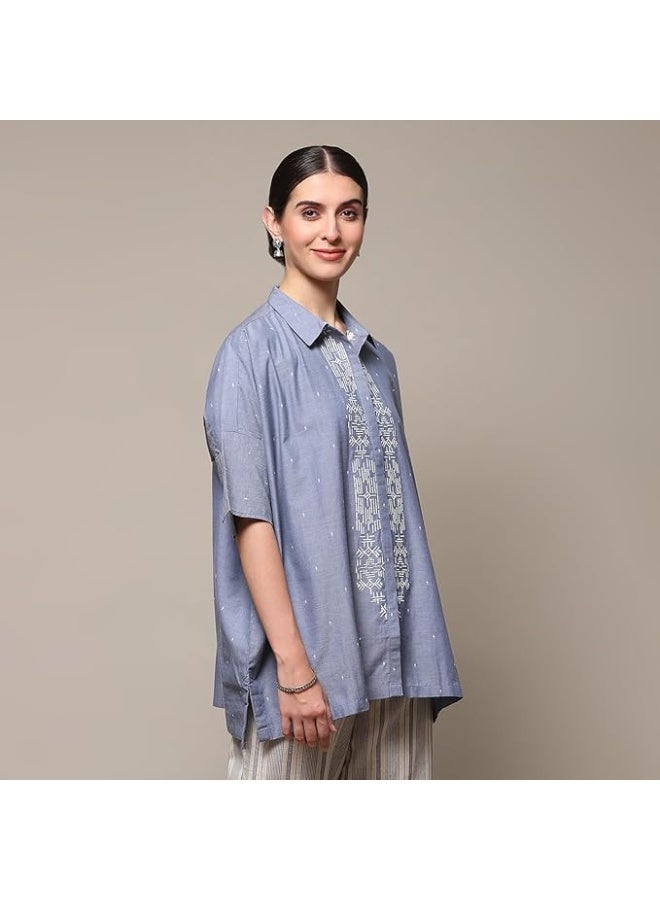 بيبا قميص بيبا النسائي القطني المطبوع، مقاس L - Image 4