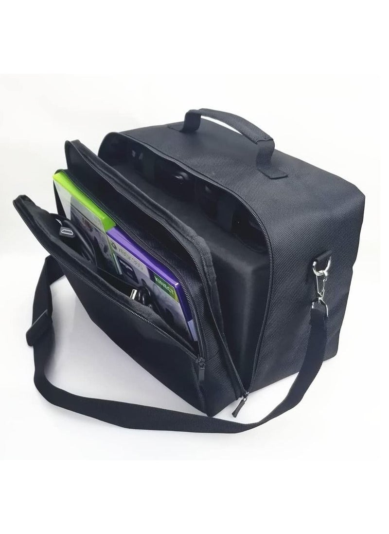 Double Storage Bag for Xbox Series X, Waterproof Shockproof Adjustable Handle Bag, Console Carrying Case, Travel Bag for X-Box Series X Controllers and Gaming Accessories