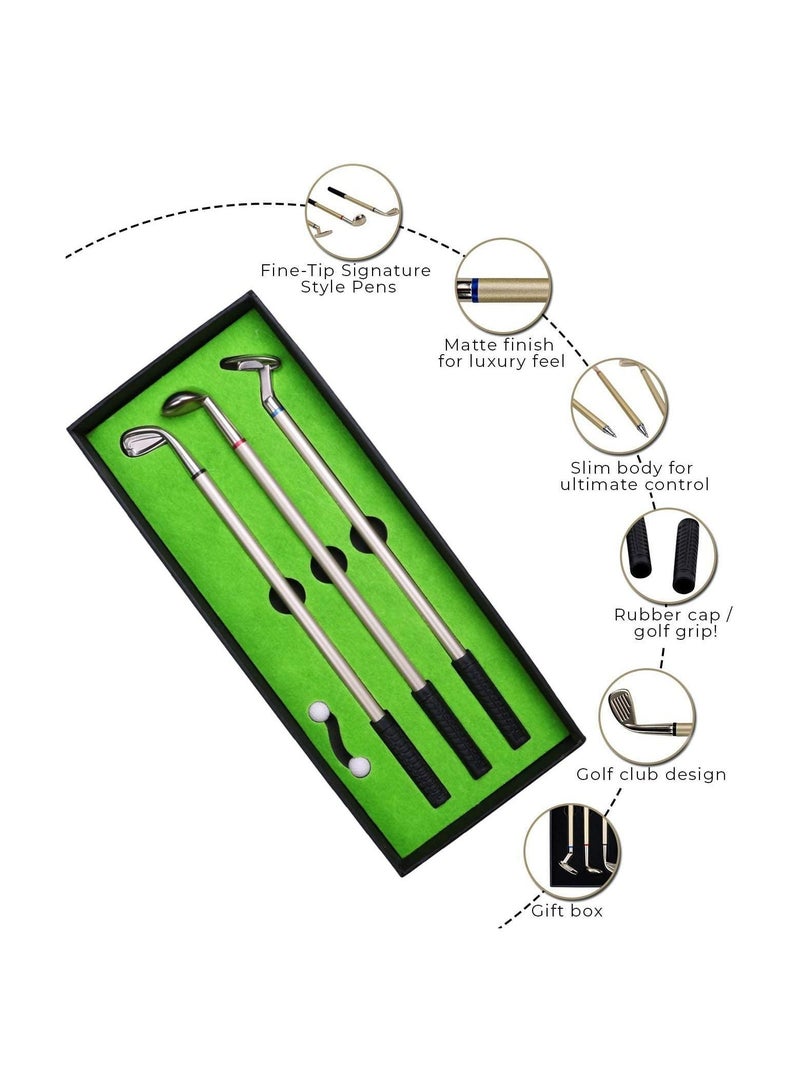 Y&D Golf Pen, Mini Gift Set, Desktop Ball Pen Gift, 3 Clubs Pens with Balls and Flag, Dad Boss Coworkers Him Boyfriend Golfers Funny Birthday Gifts, Games Office Gadgets Desk Decor - Image 5