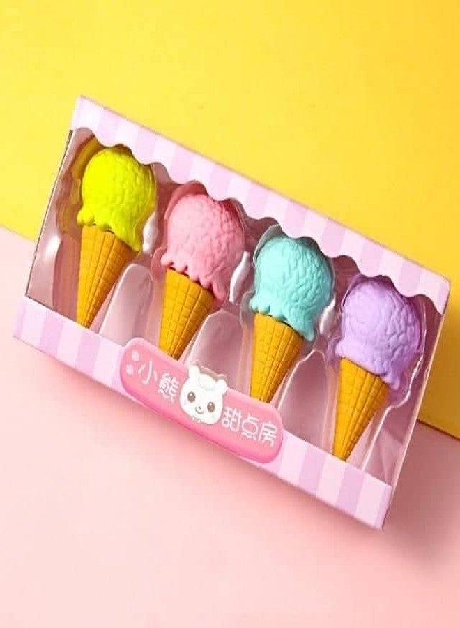 KALRA MAGIC® 4 Pcs Softy Shaped Erasers + 1 Burger Sharpener | Cute & Fun Stationery Set - Image 2