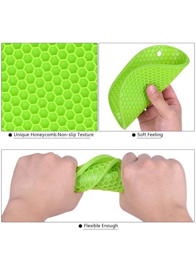 LUVINA Luvina Silicone Pot Holder and Oven Mitts, Multipurpose Non-slip Insulation Honeycomb Rubber Hot Pads Trivet, Heat Resistant Antislip Place Mat for Home Use (Mixed Color) (8) - Image 2