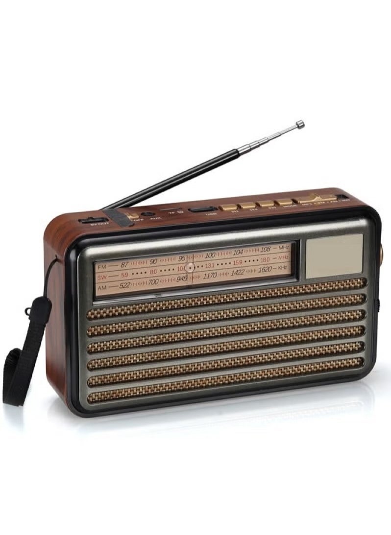 Denx Hi-Fi Radio, Fm/Am/Sw ,Usb/Tf/Bt Player, Rechargeable Battery  - Image 1