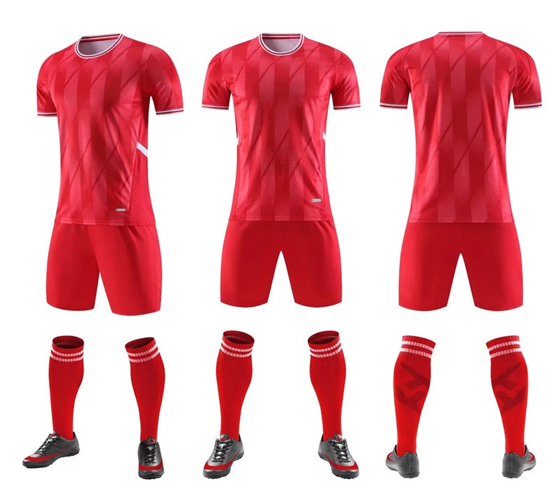 Generic Custom Soccer Kit Men Children Match Training Uniform QD-8014 red
