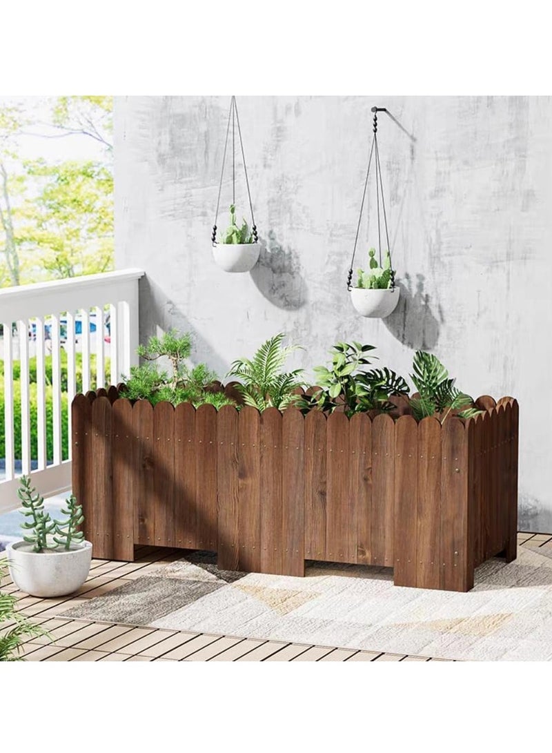 HOME TASTE Hometaste Wooden Flower Pot For Indoor And Outdoor Gardens - Elegant Planter For Flowers, Herbs, And Small Trees - Durable And Stylish Garden Decor | Vintage Raised Garden Bed (Small)  - Image 4